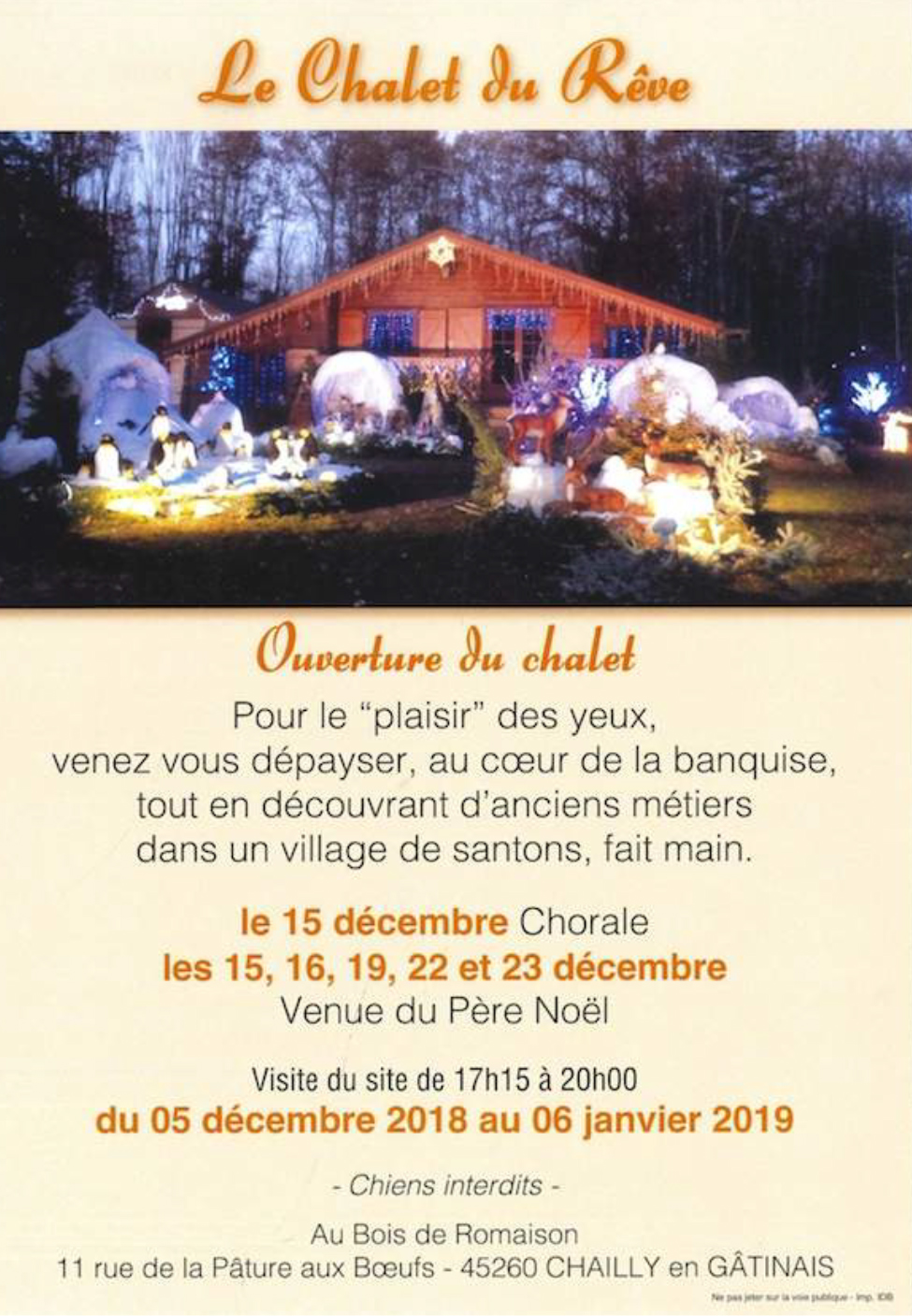 Flyer Chalet du rêve